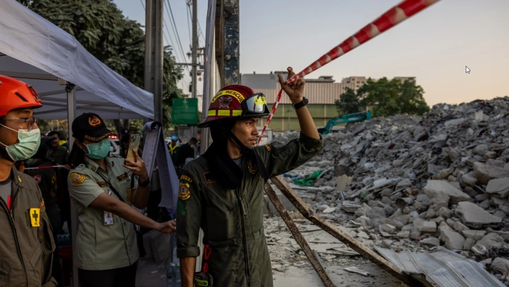 El terremoto en Myanmar derribó varias estructuras y edificios