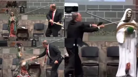 pastor destruye Virgen de Guadalupe