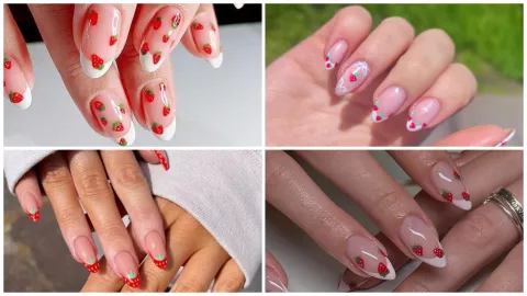 french nails - diseños de uñas con fresas