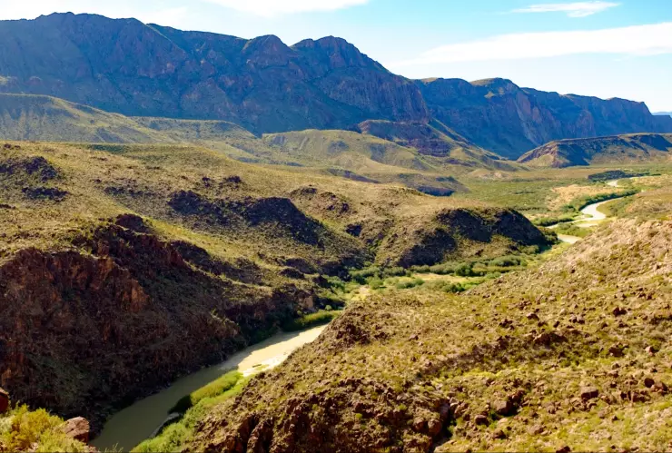 Vista del Río Grande en la frontera de México y Estados Unidos.