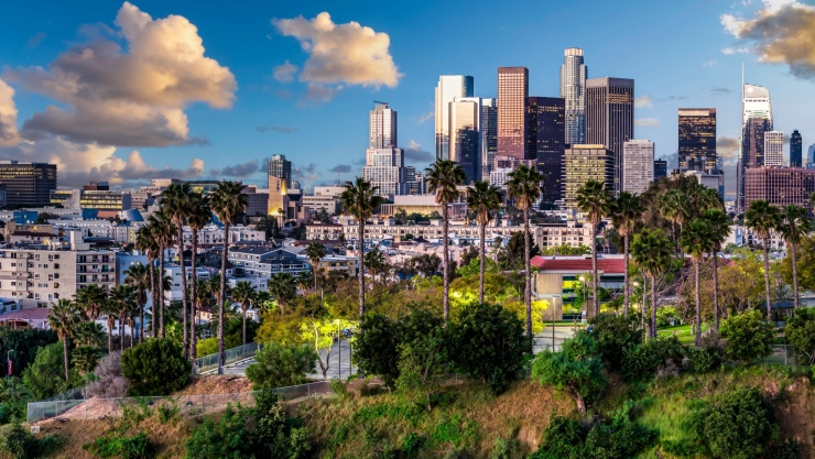 Vista de la ciudad de Los Ángeles, California