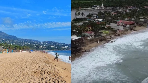 Daños en la Playa Pie de la Cuesta afectada por el huracán “John” en Acapulco Guerrero