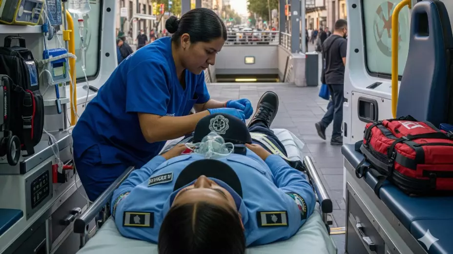 Policía de CDMX fue golpeada en Metro Mixcoac.
