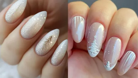 23 modelos de uñas navideñas elegantes y sencillas: puedes usarlas en cortas o largas y se ven preciosas