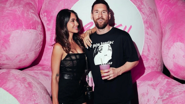 Lionel Messi y Antonela Roccuzzo en Miami.