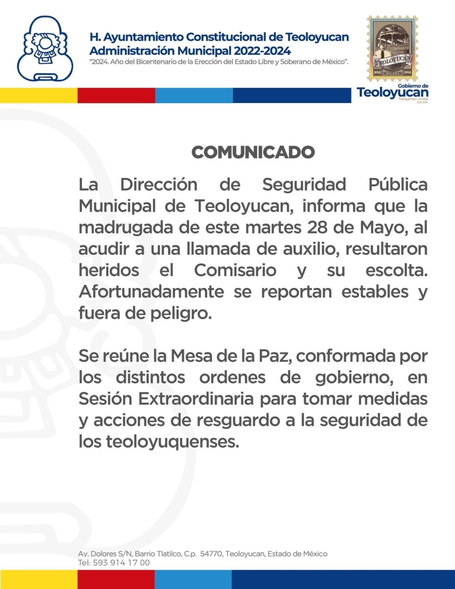 Ataque comisario seguridad Teoloyucan