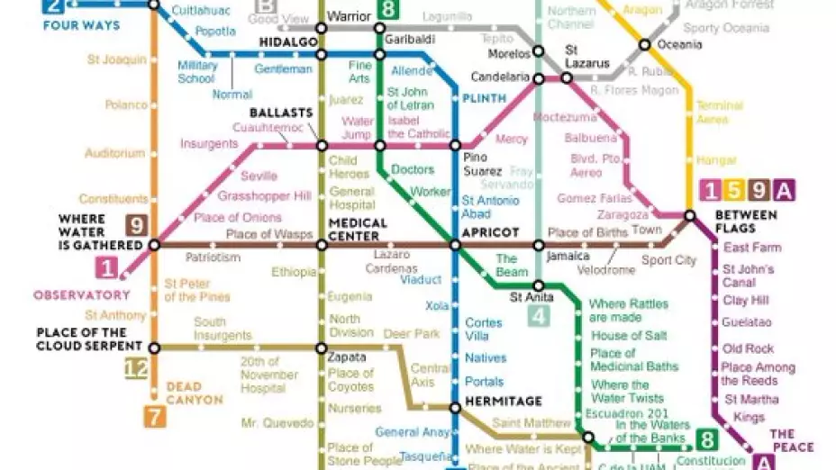 Mapa del Metro traducido al inglés