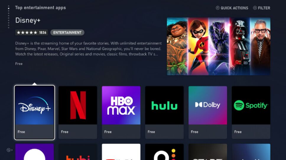 aplicaciones de streaming de Xbox Series X y S