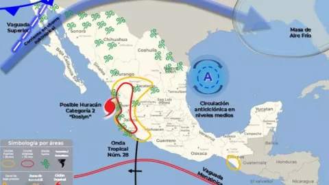 Probabilidad de lluvia y fuertes ráfagas de viento en Baja California