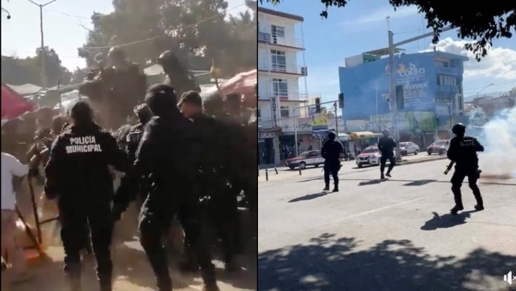 VIDEO: Operativo contra pirotecnia termina en trifulca en la Central de Abasto de Oaxaca