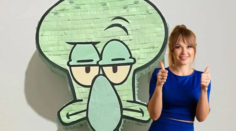 3 diseños de piñatas de Calamardo de Bob Esponja, ideal para cumpleaños infantiles