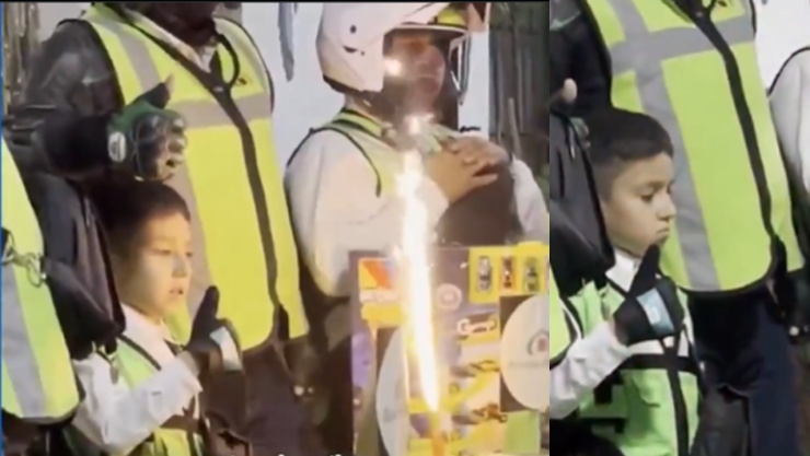 Niño festejando su cumpleaños