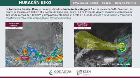 Se forma el huracán KIKO en el pacífico: EN VIVO su ubicación exacta, trayectoria y zonas afectadas
