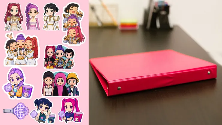 Stickers de las KPop Demon Huntrix para decorar una carpeta este regreso a clases