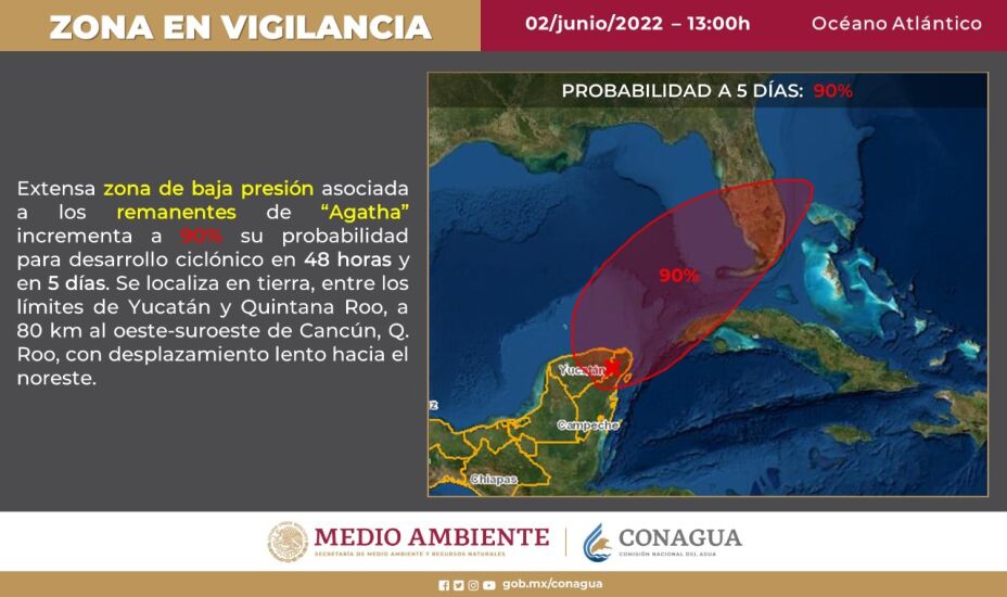 Cierran terminales marítimas de Quintana Roo por fuertes lluvias remanentes de Agatha