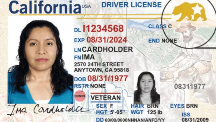 Una licencia Real ID de California