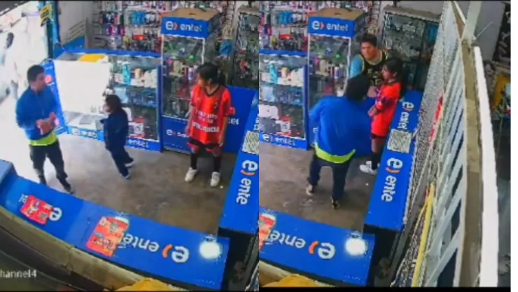 VIDEO | Vendedor de una tienda defiende a dos niñas tras ser acosadas por un sujeto; le golpeó el rostro