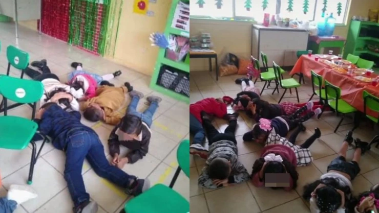 VIDEO Santa Claus calma a niños de kínder por balacera en Guaymas