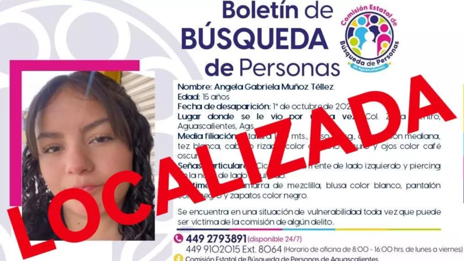 Encuentran muerta a Ángela Gabriela Muñoz Téllez de 15 años desaparecida en Aguascalientes; esto se sabe