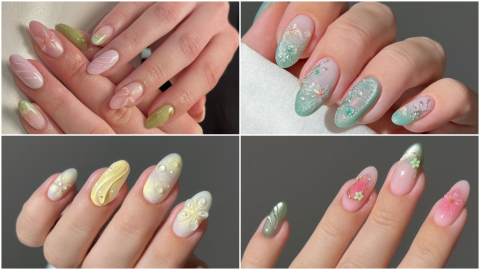 relieve - ideas de uñas almendradas bonitas para primavera 2026