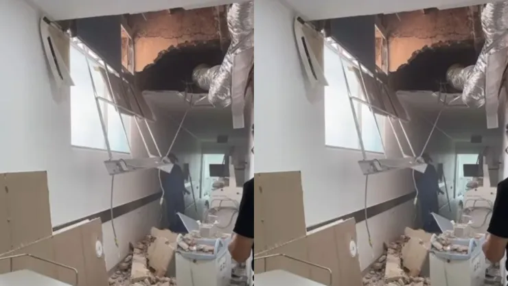 VIDEO | Captan derrumbe del Hospital General en la colonia Moderna de Guadalajara