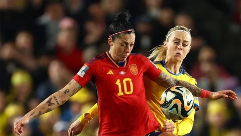 Jennifer Hermoso con la selecci&oacute;n de Espa&ntilde;a ante Suecia