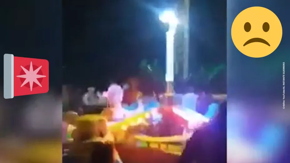 VIDEO: El escalofriante momento en que un juego mecánico se desplomó en Guerrero.