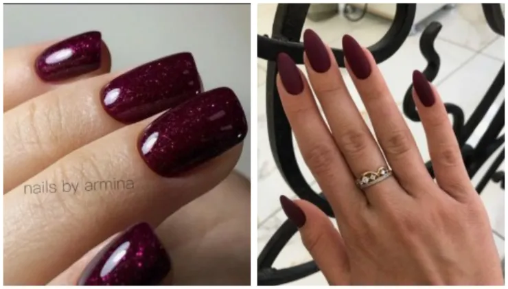 uñas vino tinto