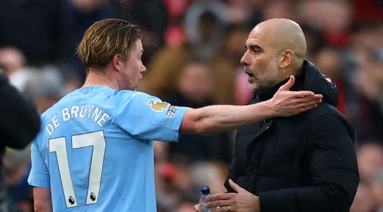 Kevin De Bruyne y Guardiola