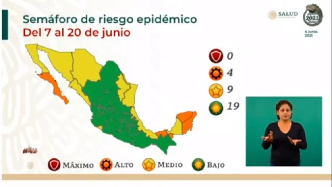 Semáforo COVID: 19 estados en verde y nueve en amarillo