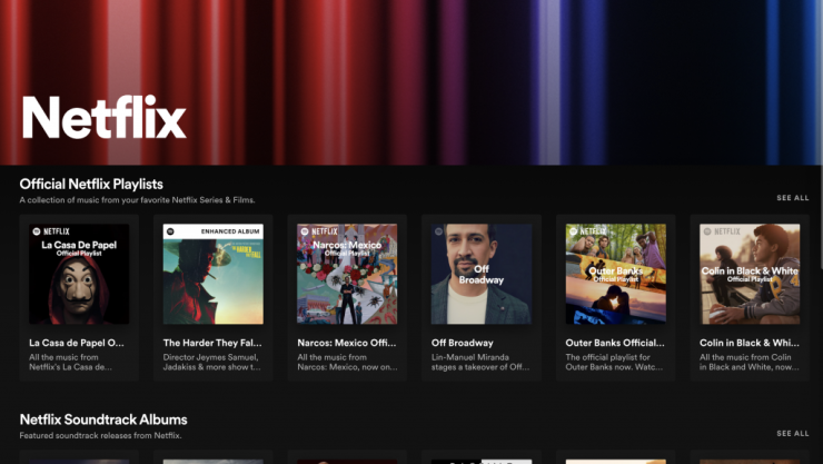 Spotify lanza aplicación para reproducir banda sonora de Netflix