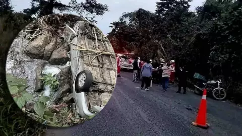 Vuelca automóvil y cae a barranco en Cuitláhuac ¿Cuántos lesionados hay?