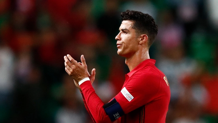 Cristiano Ronaldo con la camiseta de la selección de Portugal