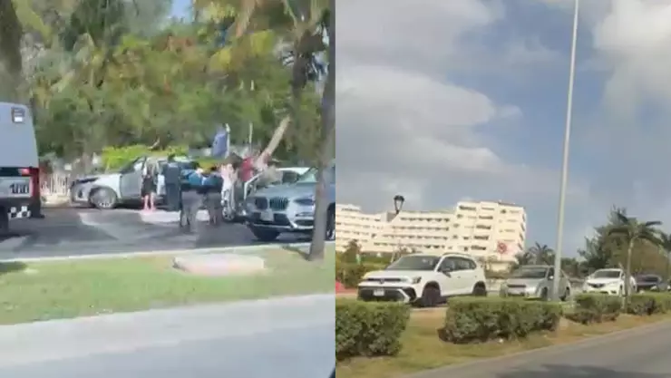 Se registra tráfico pesado por accidente en la Zona Hotelera de Cancún HOY 5 de abril de 2025.jpg