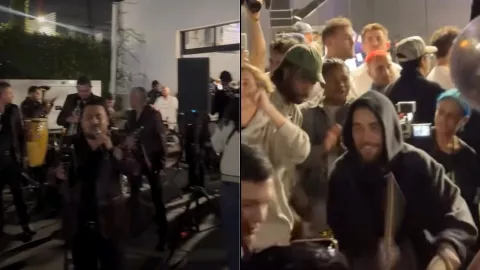 VIDEO Captan a Justin Bieber tocando la tambora con una banda mexicana