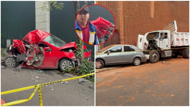 Camión se queda sin frenos e choca contra autos en Bosques de Chapultepec.