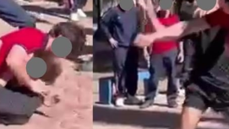 estudiantes pelea en un parque