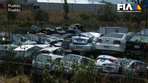 Corralones de la extorsión en Puebla: Así lucen algunos de los depósitos, con autos en abandono