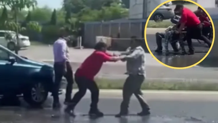 Pelea de conductores en Veracruz