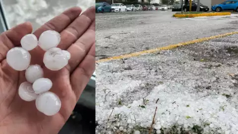 Fuertes lluvias y granizada tira techos en Saltillo, Coahuila