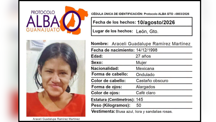 Buscan a Araceli en León