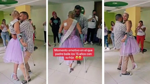 quinceañera con cáncer baila con su papá