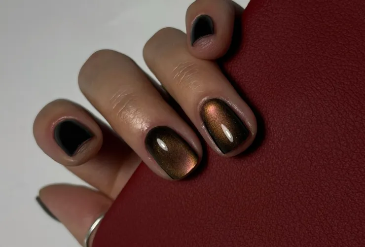uñas caviar cortas