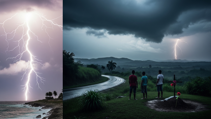 Un potente rayo ilumina un cielo oscuro y nublado durante una tormenta eléctrica en Cuba. Las descargas eléctricas son la primera y más letal causa de muerte por fenómenos naturales en el país caribeño.