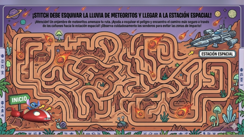 Actividades para niños 5 plantillas descargables de laberintos de Stitch