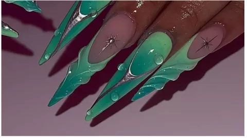 uñas buchonas turquesa