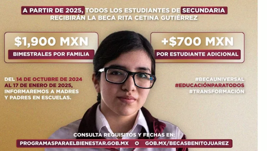 Estos son los requisitos para recibir la Beca Universal Rita Cetina