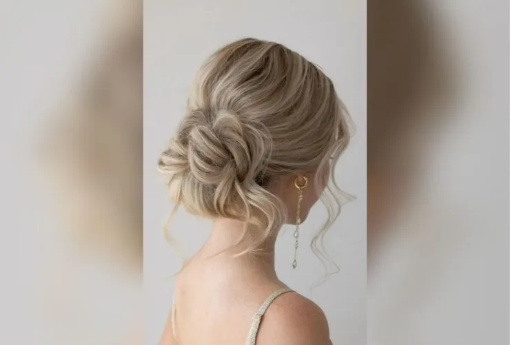 peinados para mujeres con el pelo ondulado: chongo bajo