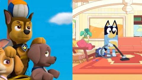 Bluey y Paw Patrol ordenar habitación