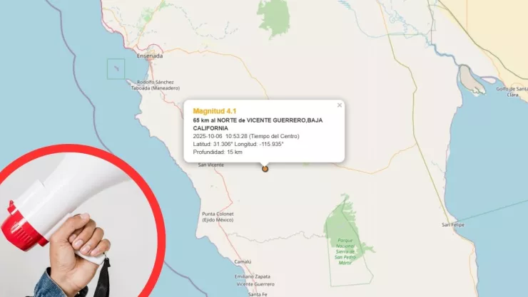 Baja California registra múltiples sismos en 24 horas; el mayor fue de 4.1 en Vicente Guerrero